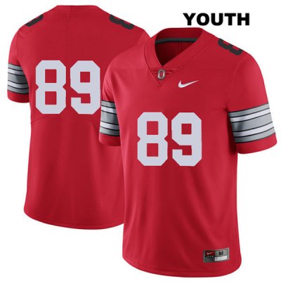 Youth NCAA Ohio State Buckeyes Luke Farrell #89 College Stitched 2018 Spring Game No Name Authentic Nike Red Football Jersey LS20U18KC